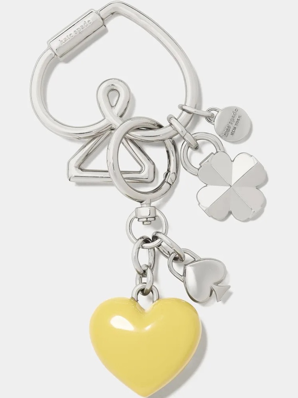 NWT Kate Spade Heart Bag Charm in Chartreuse